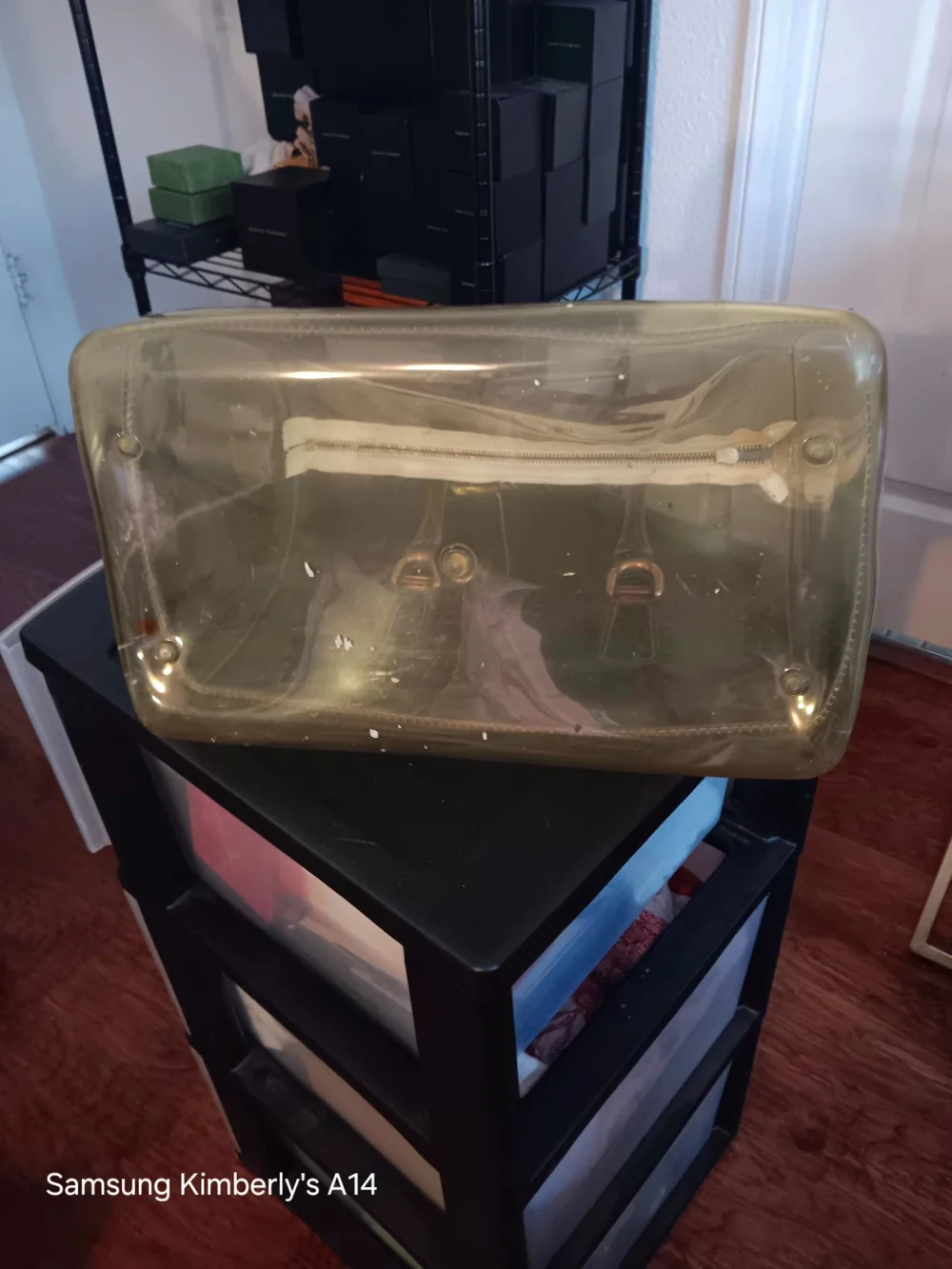 Furla Tan 'Candy' Transparent PVC Rubber Top Handle Satchel Handbag.   ** Authen